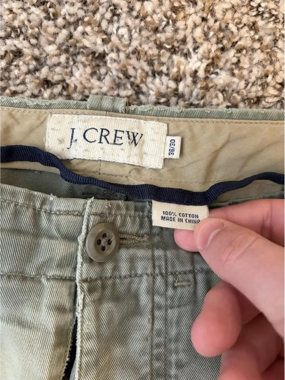 Vintage J Crew Cargo Khaki Pants Men’s Size 36x30 Military Outdoor Olive Green